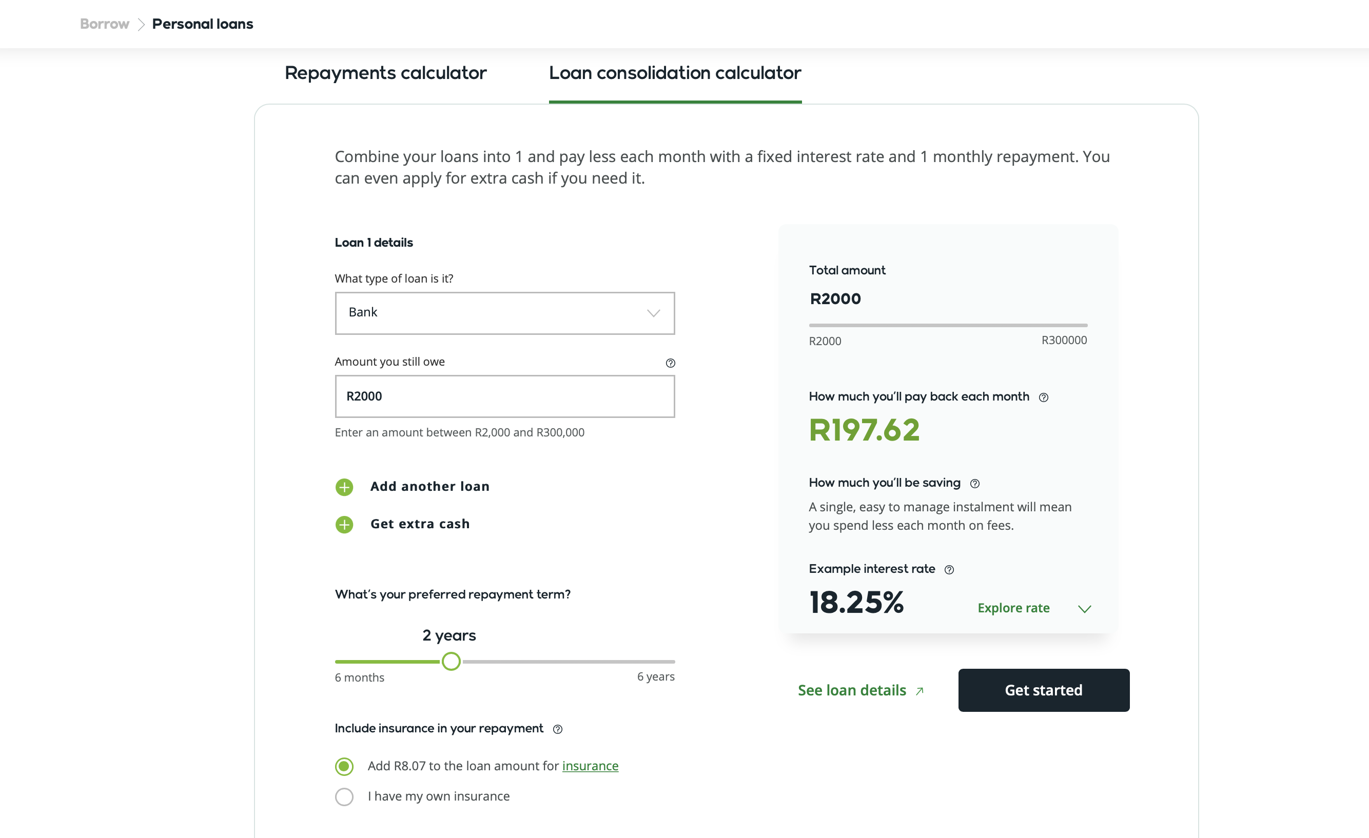 PL - loan consolidation calc